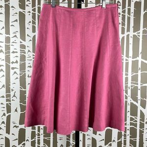 Talbots Pure Irish Linen A-Line Midi Skirt Bubblegum Pink 6